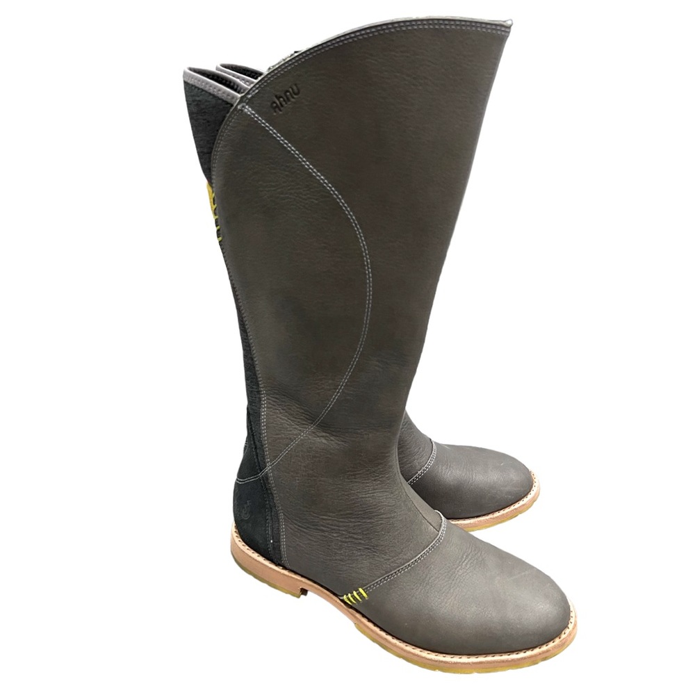 AHNU Helena Pewter Tall Leather Boots